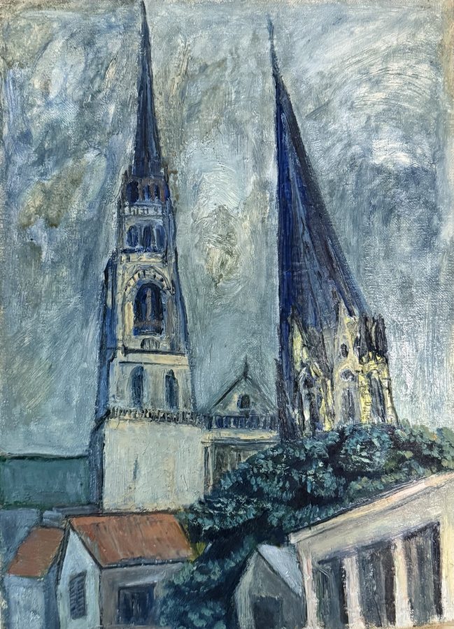 Yoko Nakamura, Two Spires Piercing the Grey Sky